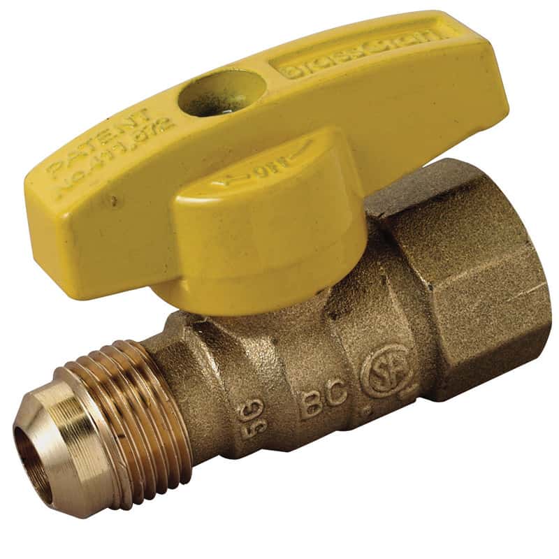Smith-Cooper International 235 Series Brass Gas Ball Valve 3/8 Flared Non-Potable Water Use Only 3/8 Flared 0190236EE Inline Two Piece T-Handle 